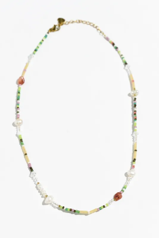 Misma White Multi Beaded Necklace sold by Blue Bungalow