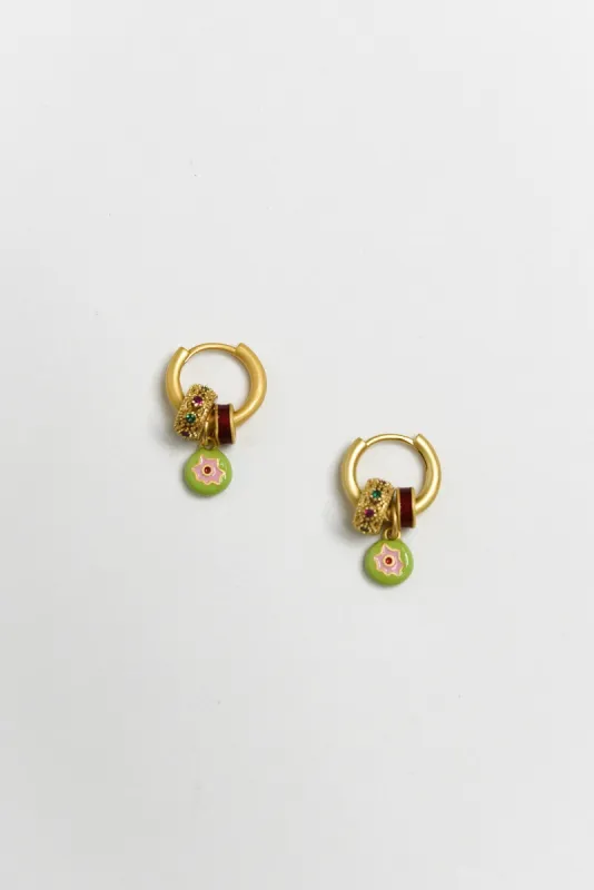 Talita Gold Charm Hoop Earrings sold by Blue Bungalow