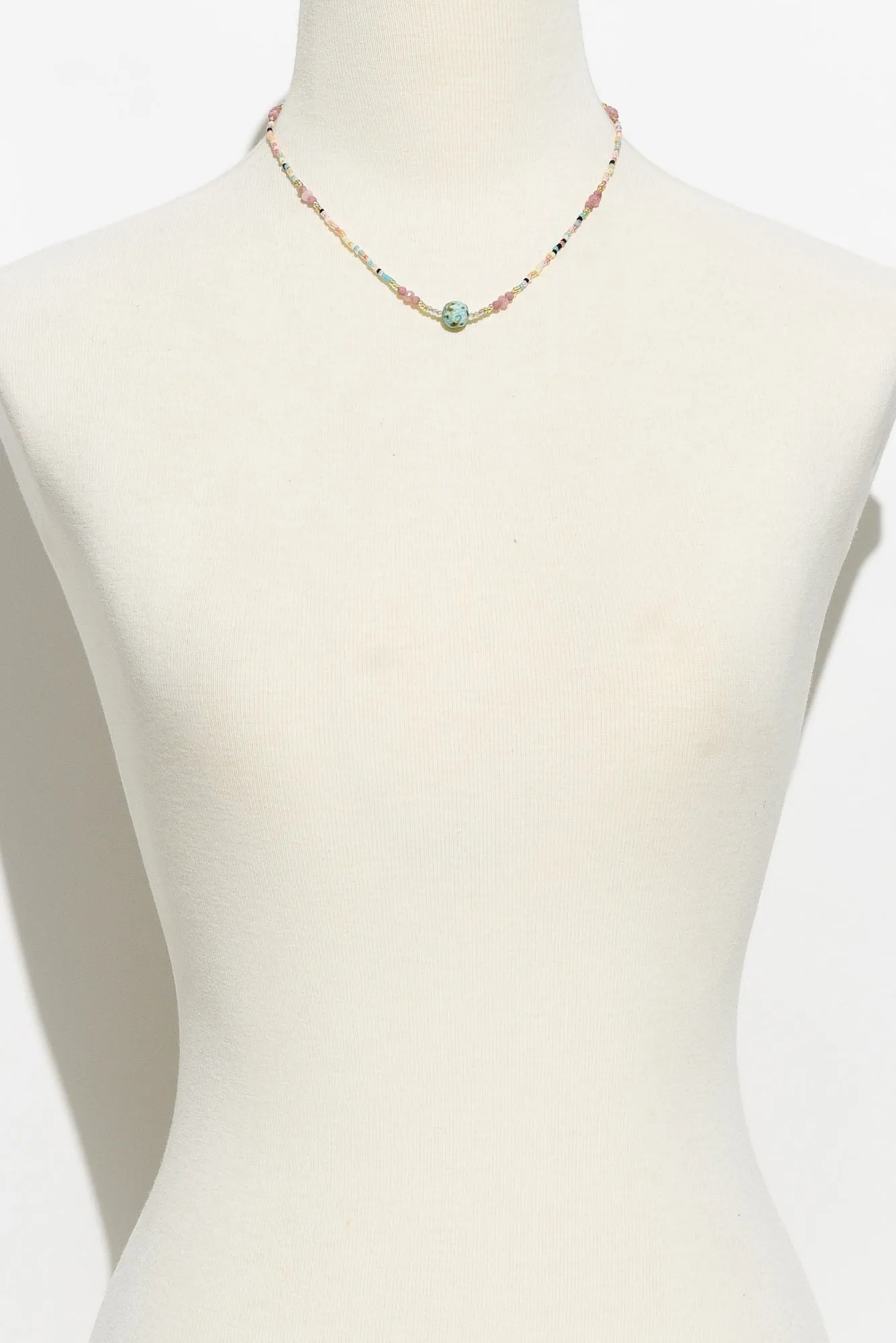 Kilda Pink Multi Beaded Necklace sold by Blue Bungalow product image thumbnail 3