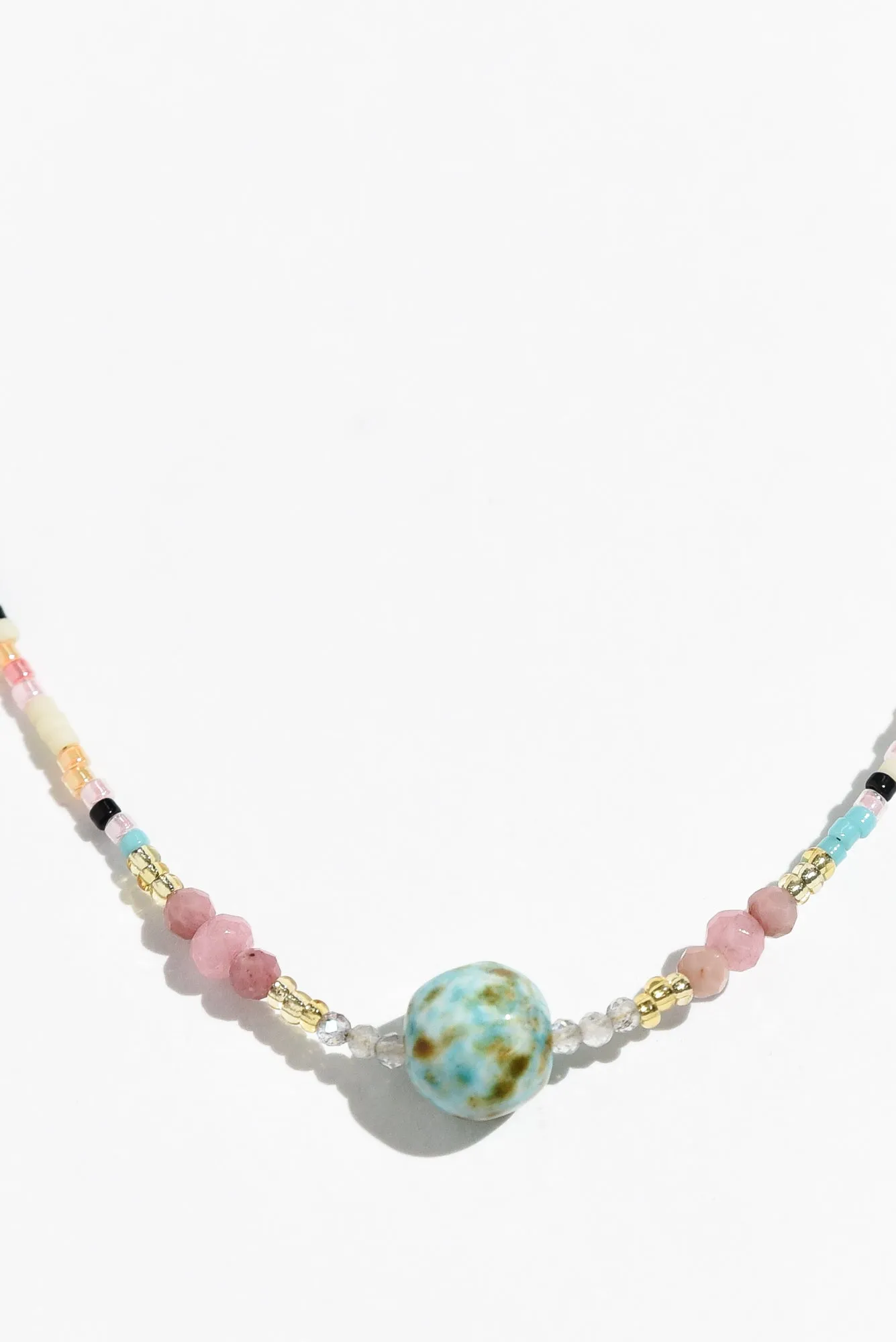 Kilda Pink Multi Beaded Necklace sold by Blue Bungalow product image thumbnail 2