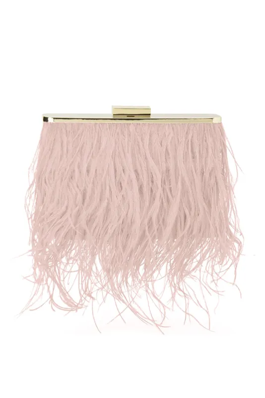 Estelle Blush Feather Clutch sold by Blue Bungalow