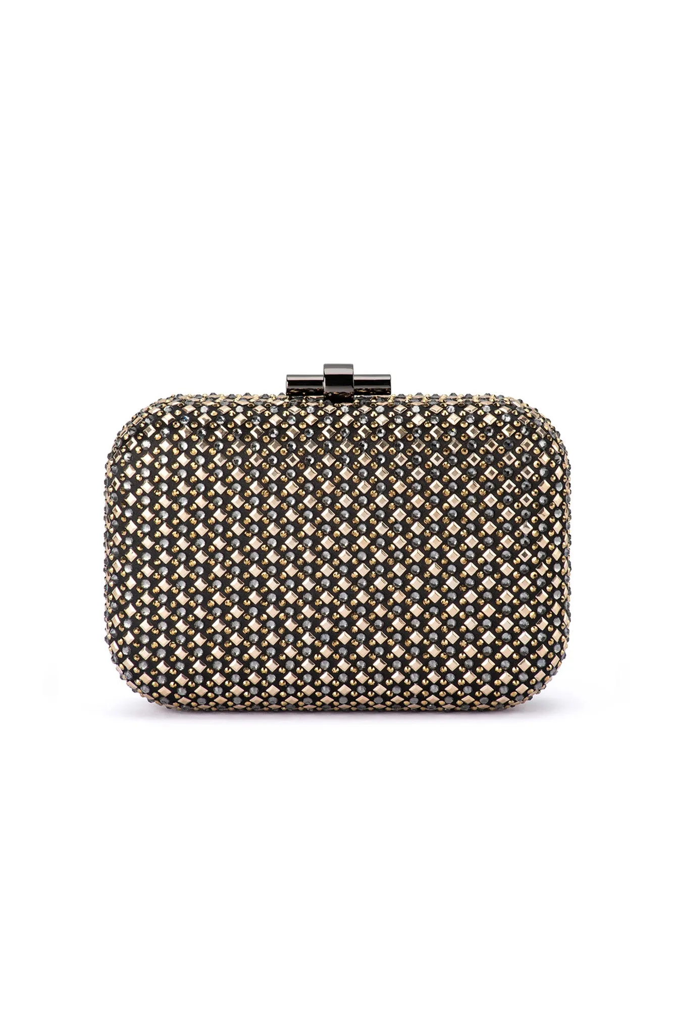 Ellen Black Metallic Clutch sold by Blue Bungalow