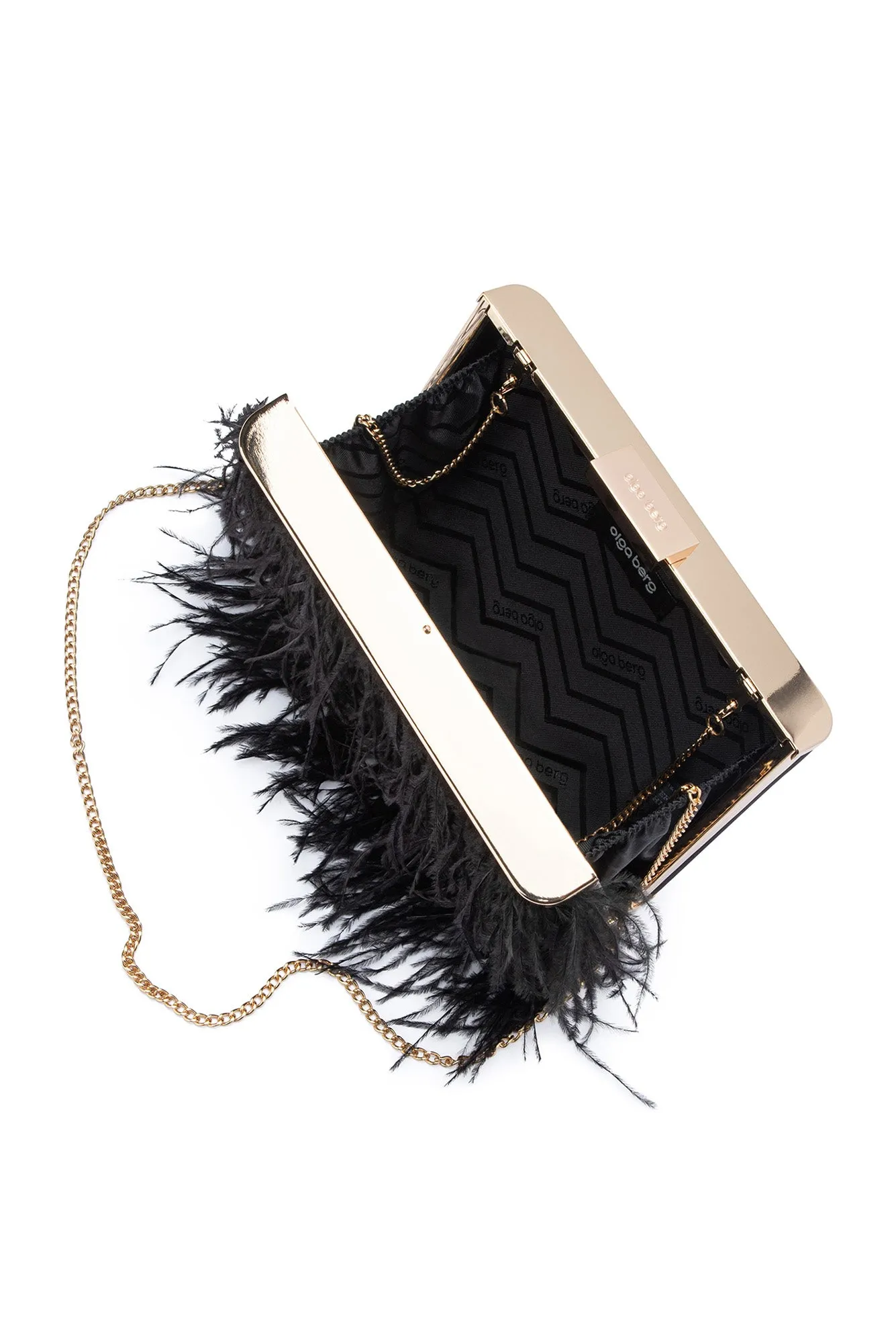 Estelle Black Feather Clutch sold by Blue Bungalow product image thumbnail 2