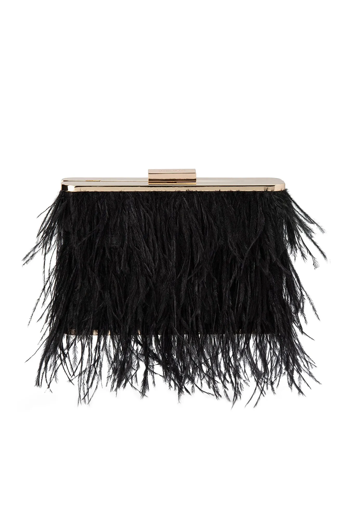 Estelle Black Feather Clutch sold by Blue Bungalow