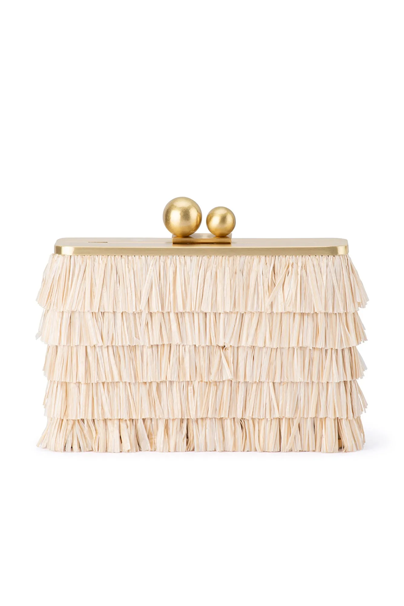Carlita Nude Fringe Clutch sold by Blue Bungalow