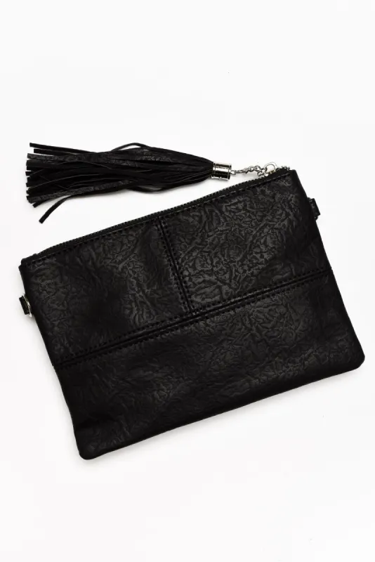 Brynn Black Tassel Crossbody Bag sold by Blue Bungalow