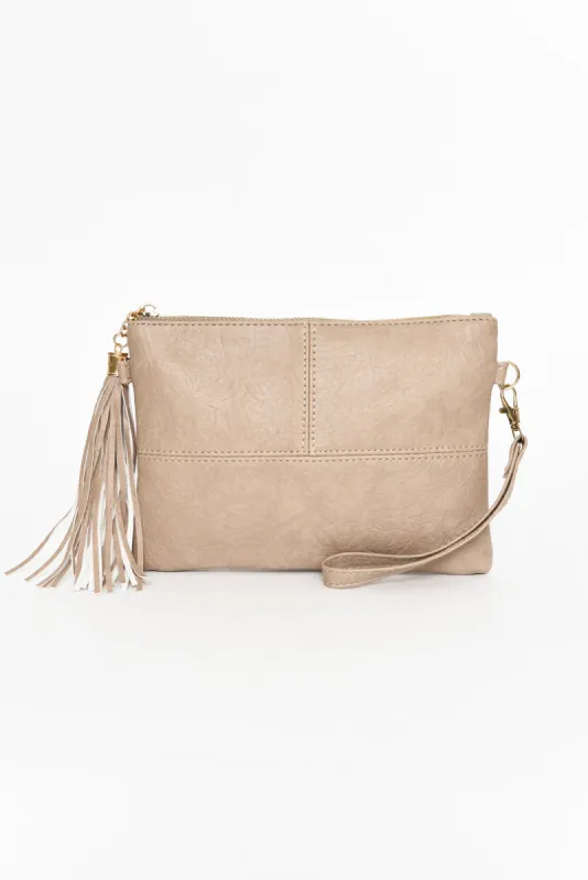 Brynn Stone Tassel Crossbody Bag sold by Blue Bungalow
