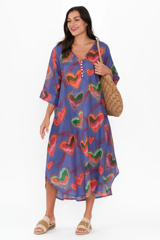 Stella Purple Heart Cotton Shirt Dress sold by Blue Bungalow