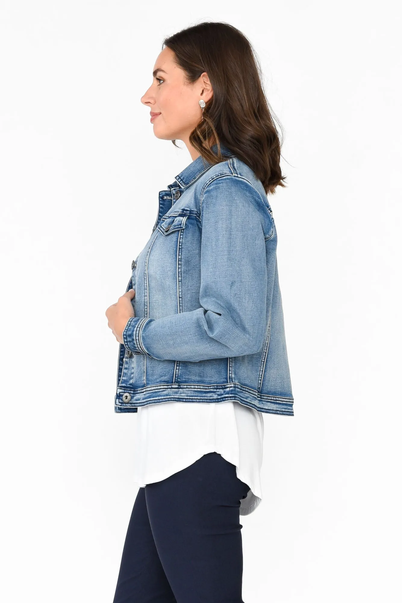 Camille Blue Denim Jacket sold by Blue Bungalow product image thumbnail 3