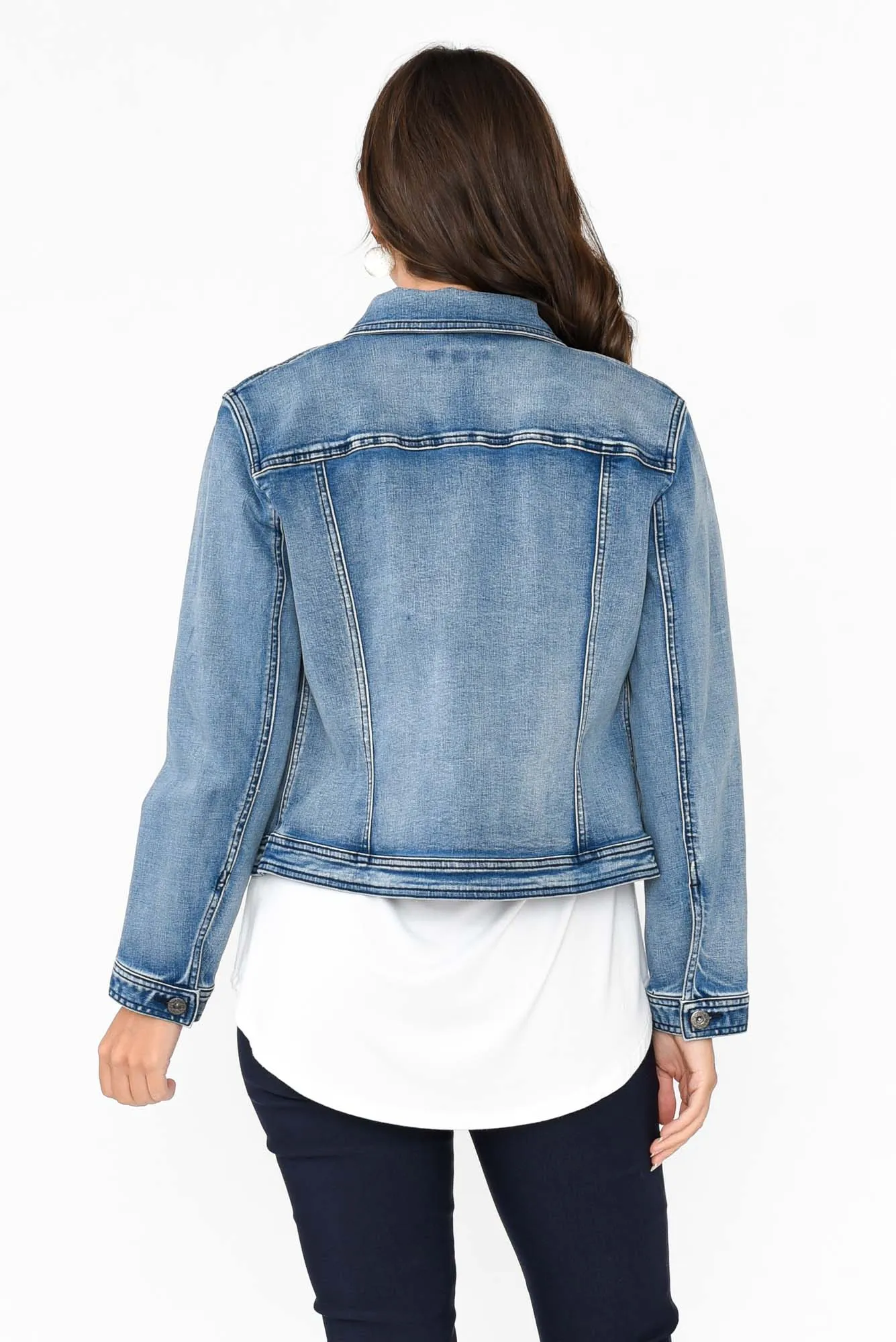 Camille Blue Denim Jacket sold by Blue Bungalow product image thumbnail 4