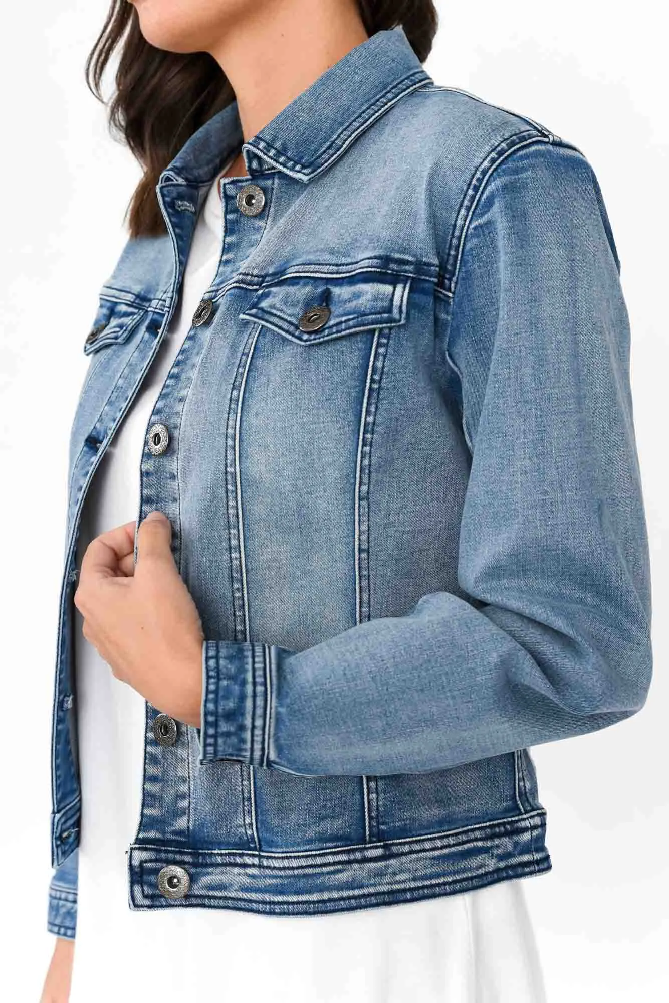 Camille Blue Denim Jacket sold by Blue Bungalow product image thumbnail 5