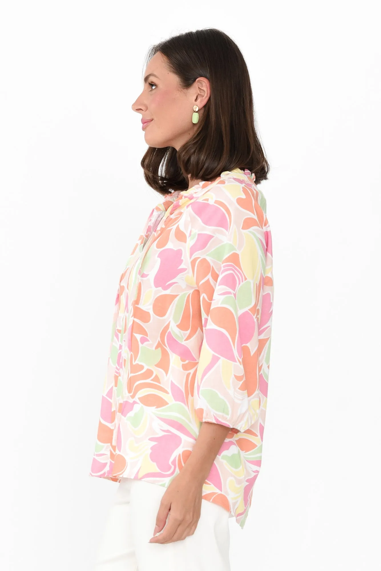 Daniella Orange Tropical Shirt sold by Blue Bungalow product image thumbnail 3