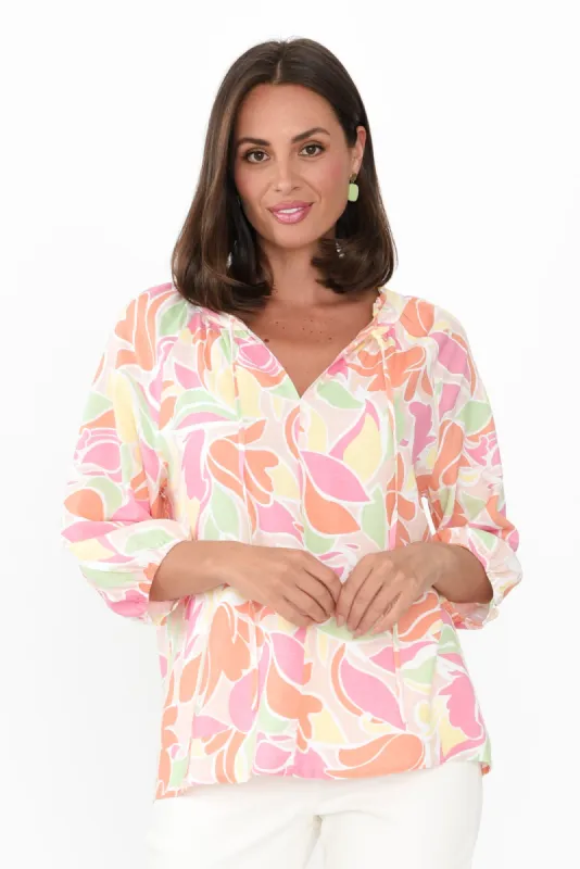 Daniella Orange Tropical Shirt sold by Blue Bungalow