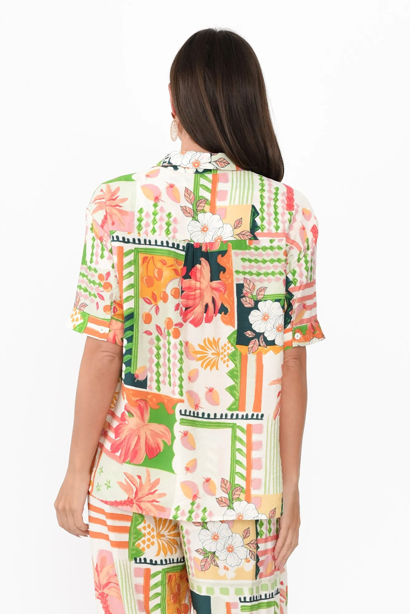 Cancun Green Tropical Shirt sold by Blue Bungalow product image thumbnail 4