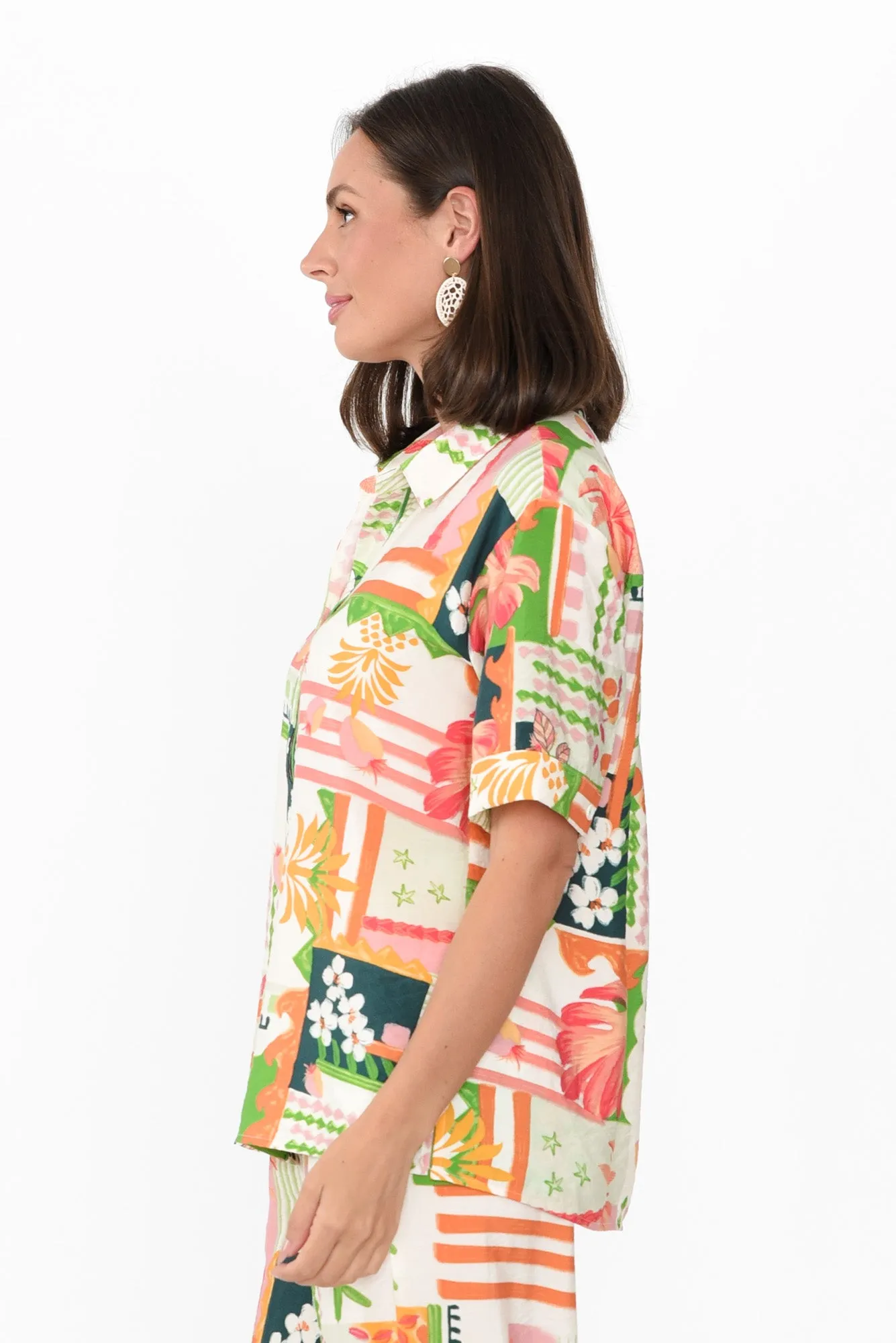 Cancun Green Tropical Shirt sold by Blue Bungalow product image thumbnail 3