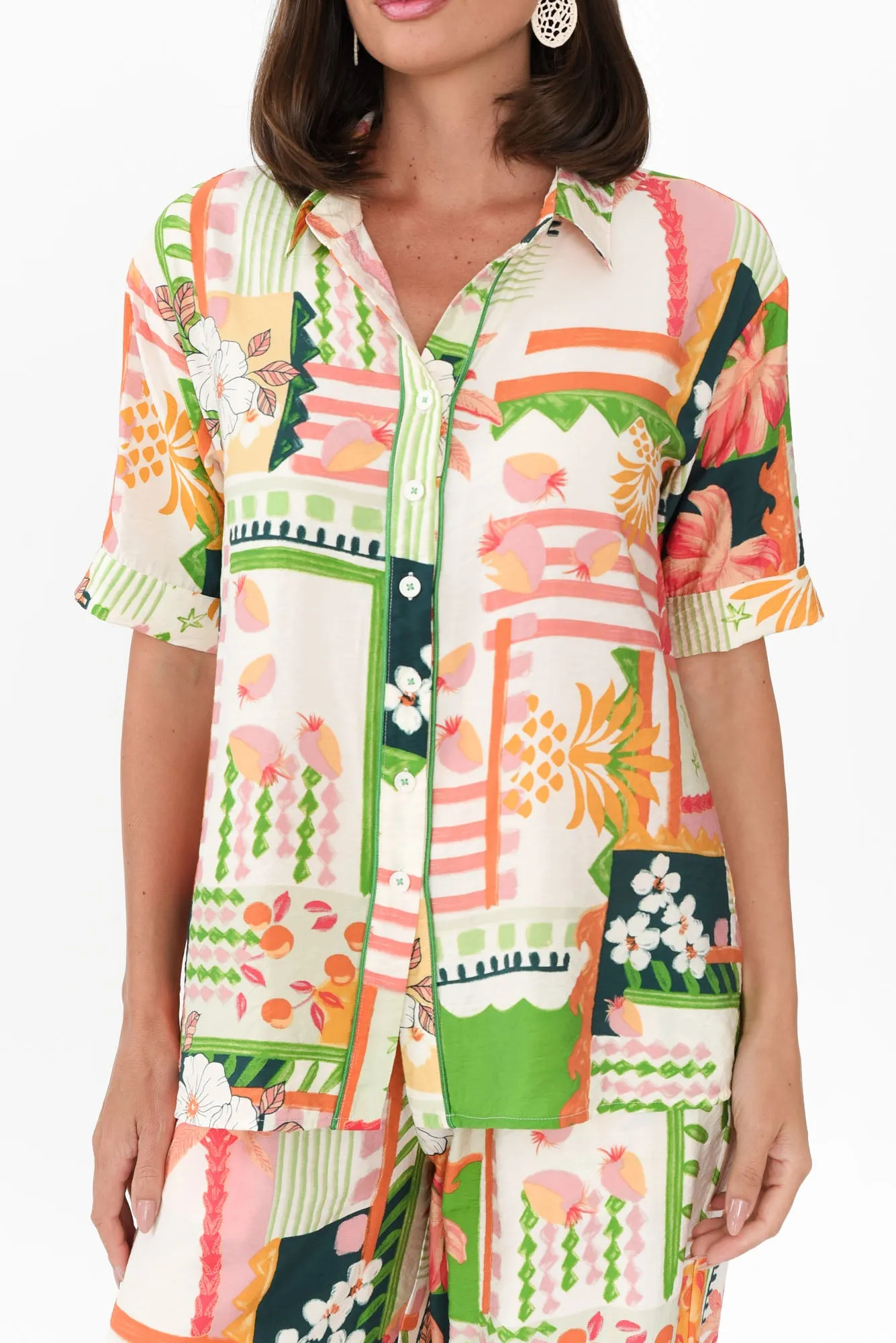 Cancun Green Tropical Shirt sold by Blue Bungalow product image thumbnail 5