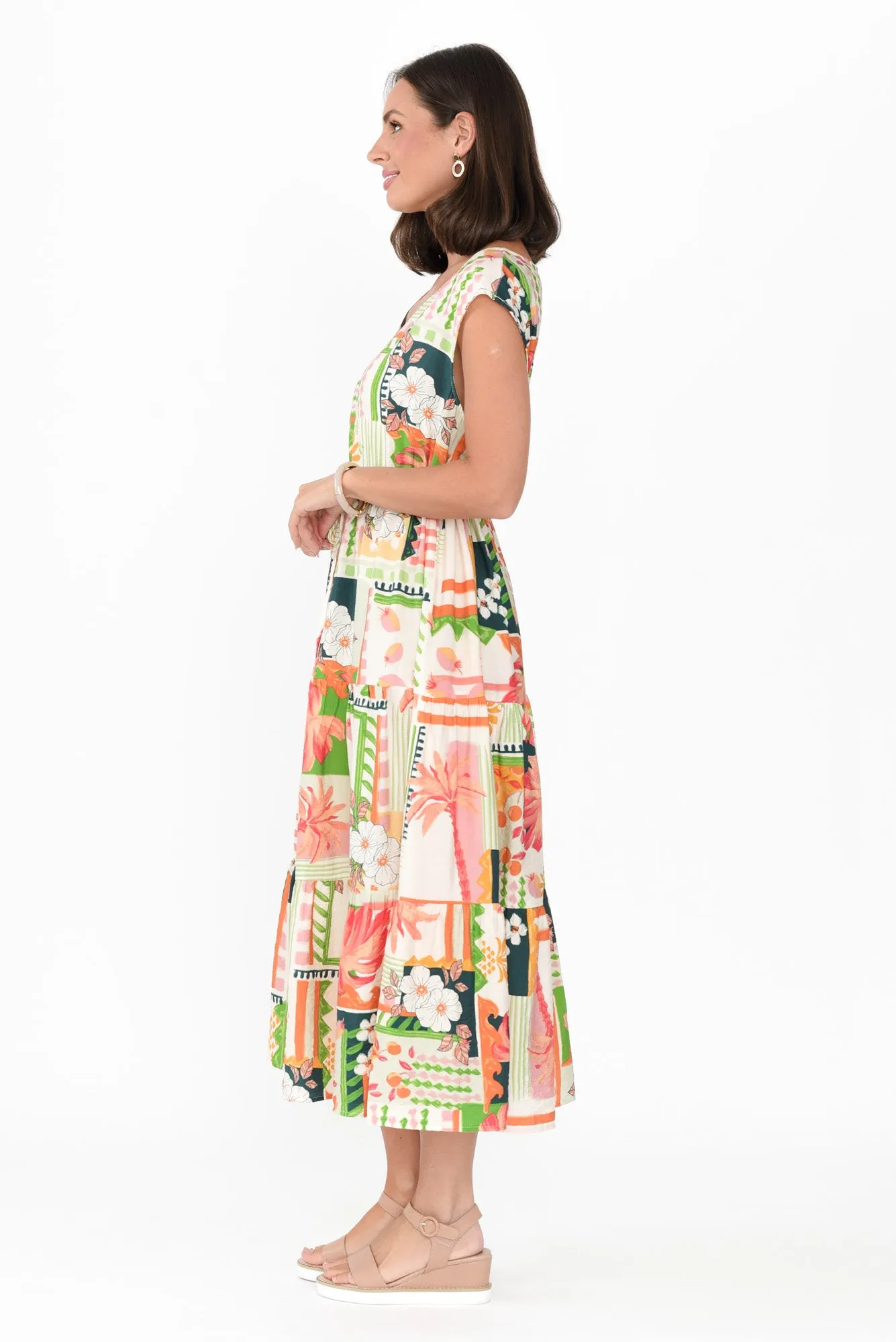 Priscilla Green Tropical Sleeveless Dress sold by Blue Bungalow product image thumbnail 3