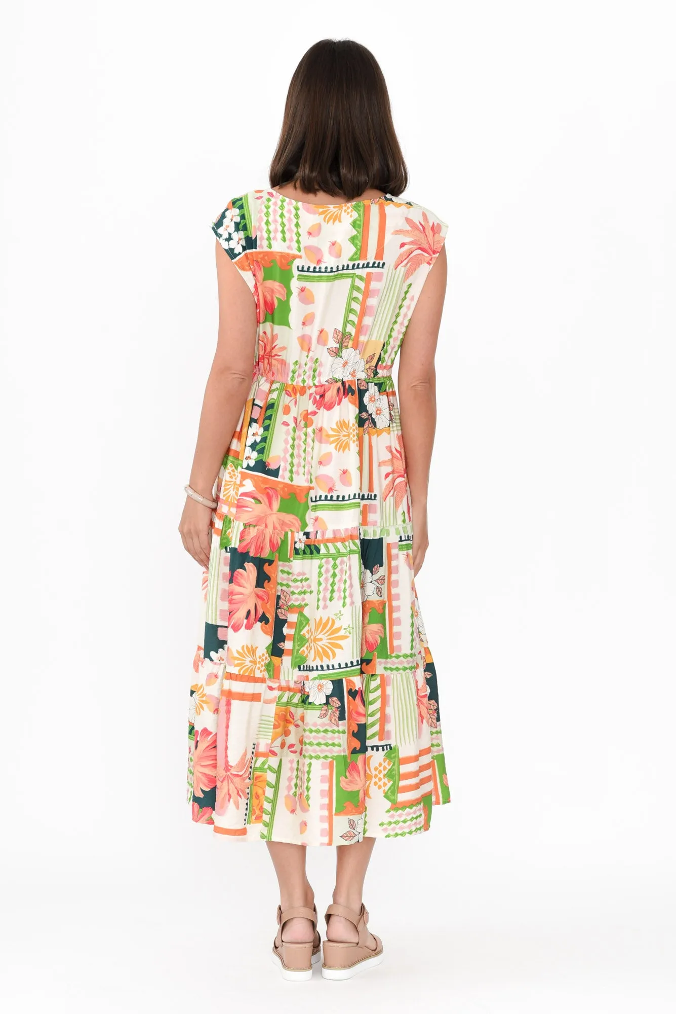 Priscilla Green Tropical Sleeveless Dress sold by Blue Bungalow product image thumbnail 4