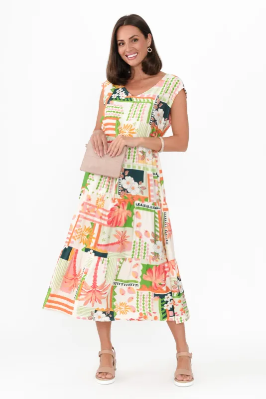 Priscilla Green Tropical Sleeveless Dress sold by Blue Bungalow
