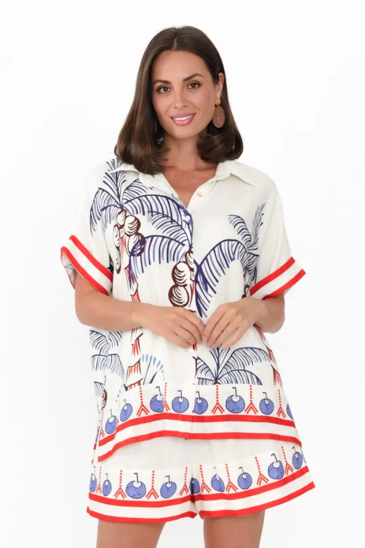 Ali Cream Island Collared Shirt sold by Blue Bungalow