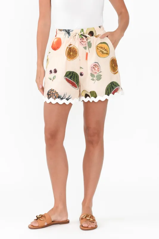 Henrik Blush Fruity Linen Cotton Shorts sold by Blue Bungalow