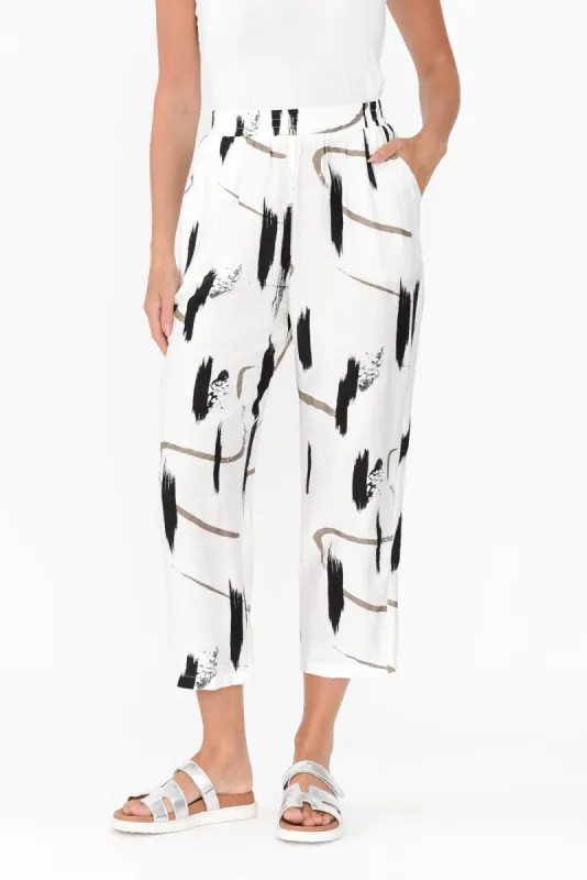 Mahala White Dash Pocket Pants sold by Blue Bungalow