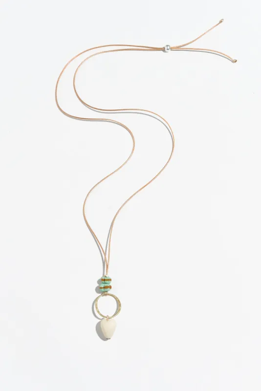 Romina White Heart Beaded Necklace sold by Blue Bungalow