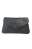 Riley Charcoal Leather Clutch sold by Blue Bungalow