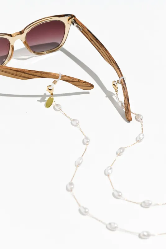 Lulu Gold Pearl Glasses Chain sold by Blue Bungalow