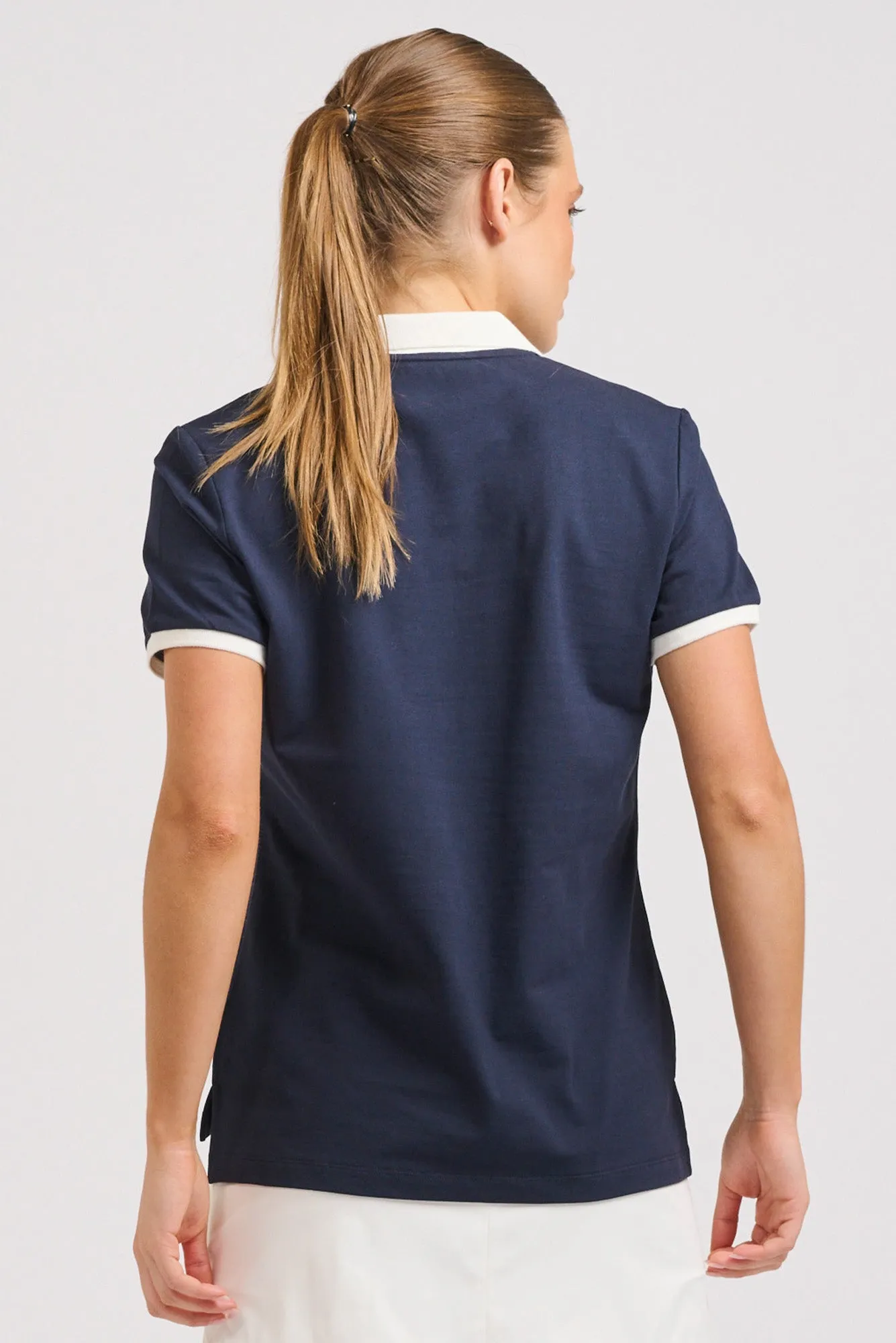 Wickham Navy Trim Cotton Polo sold by Blue Bungalow product image thumbnail 3