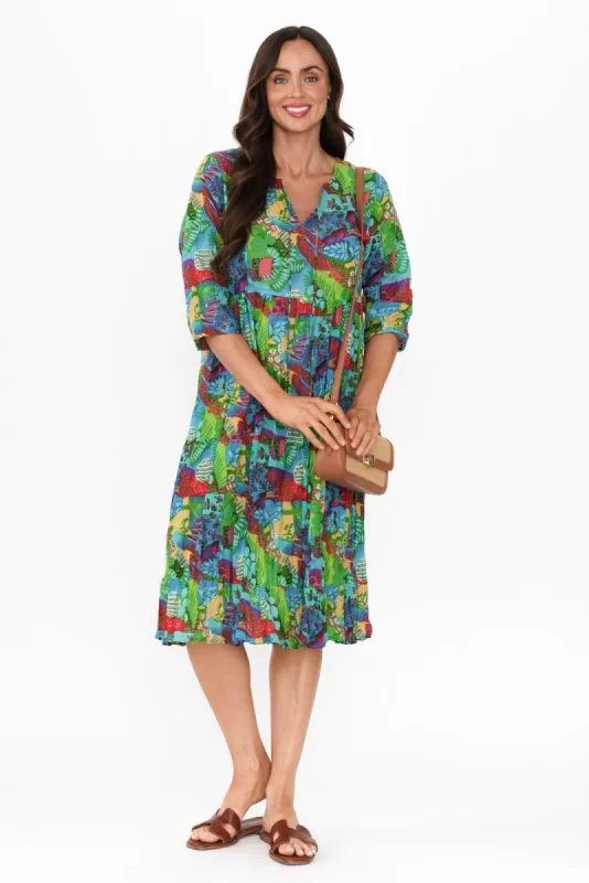Milana Green Serenity Crinkle Cotton Dress sold by Blue Bungalow