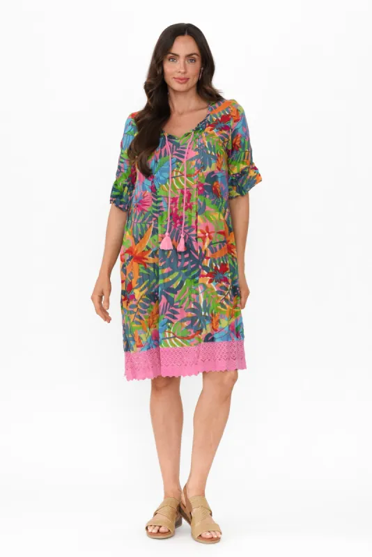 Cayman Green Jungle Cotton Tunic Dress sold by Blue Bungalow