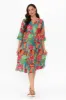 Milana Emerald Tropical Crinkle Cotton Dress sold by Blue Bungalow