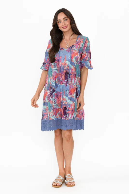 Cayman Purple Paradise Cotton Tunic Dress sold by Blue Bungalow
