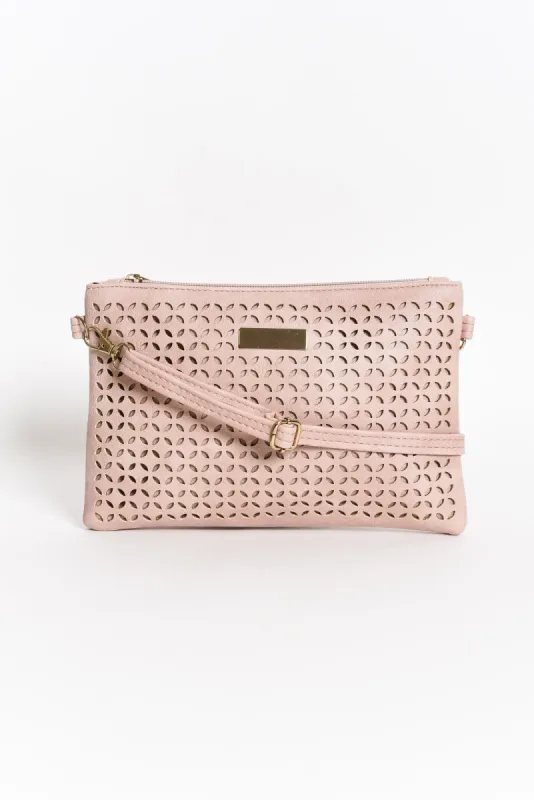 Sagara Blush Embossed Crossbody Bag sold by Blue Bungalow