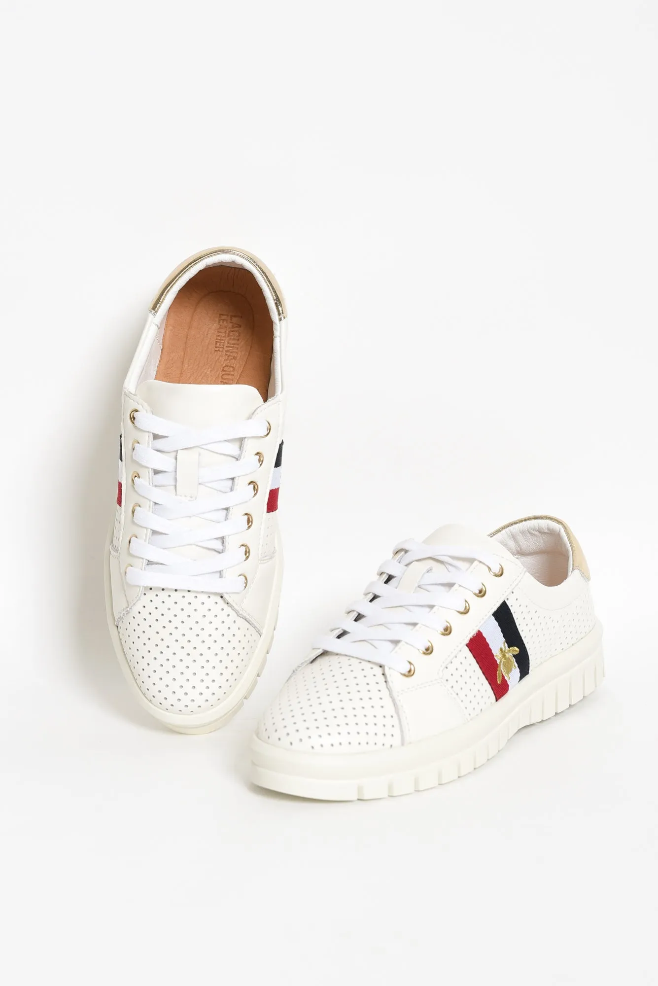 Elope White Bee Leather Sneaker sold by Blue Bungalow
