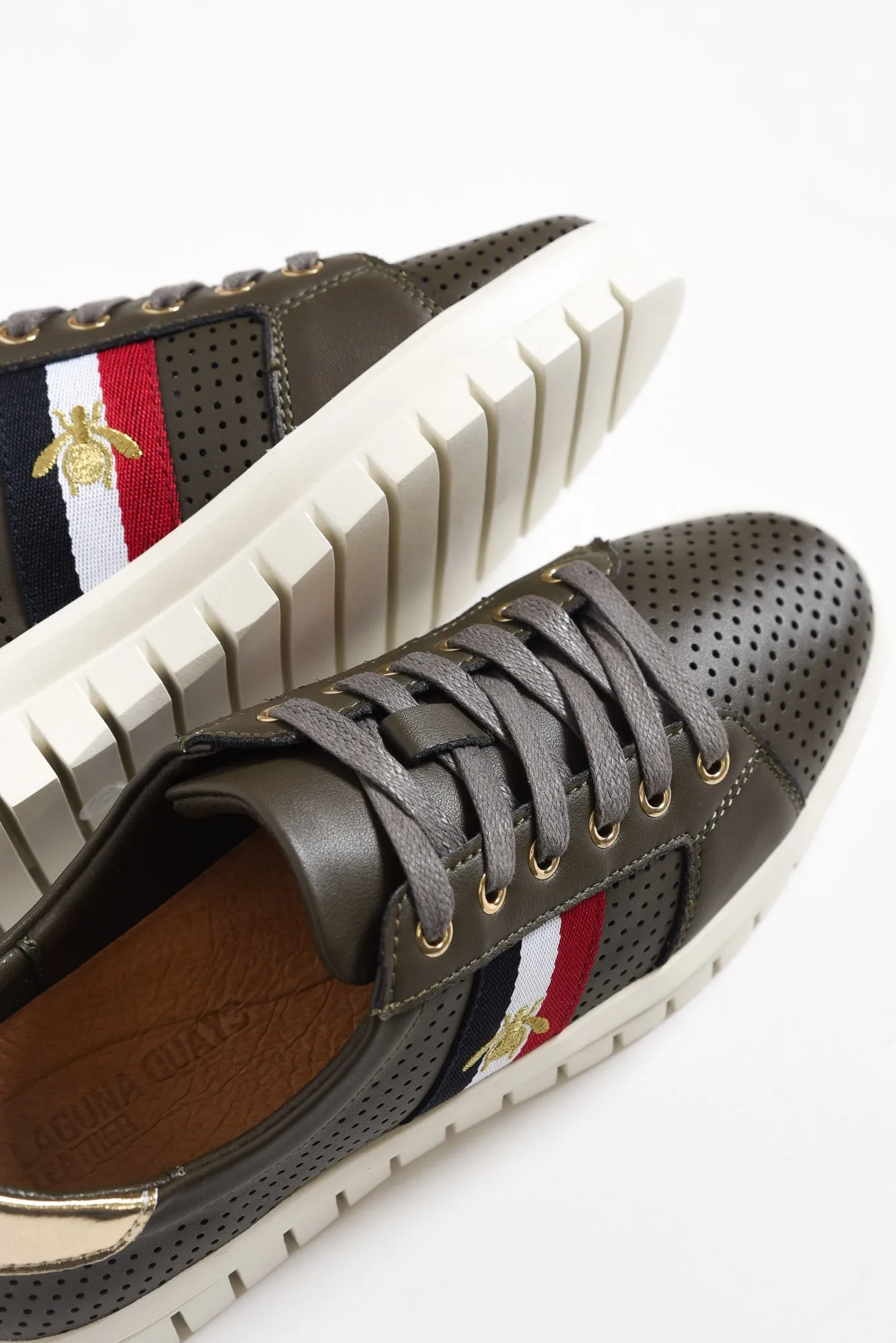 Elope Khaki Bee Leather Sneaker sold by Blue Bungalow product image thumbnail 4