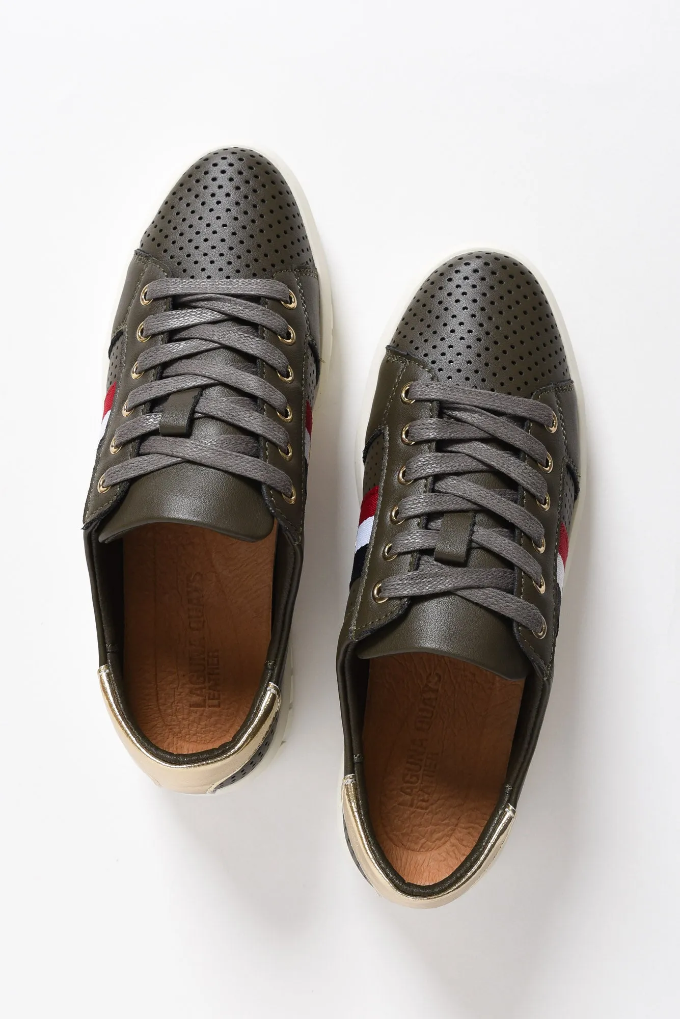 Elope Khaki Bee Leather Sneaker sold by Blue Bungalow product image thumbnail 3