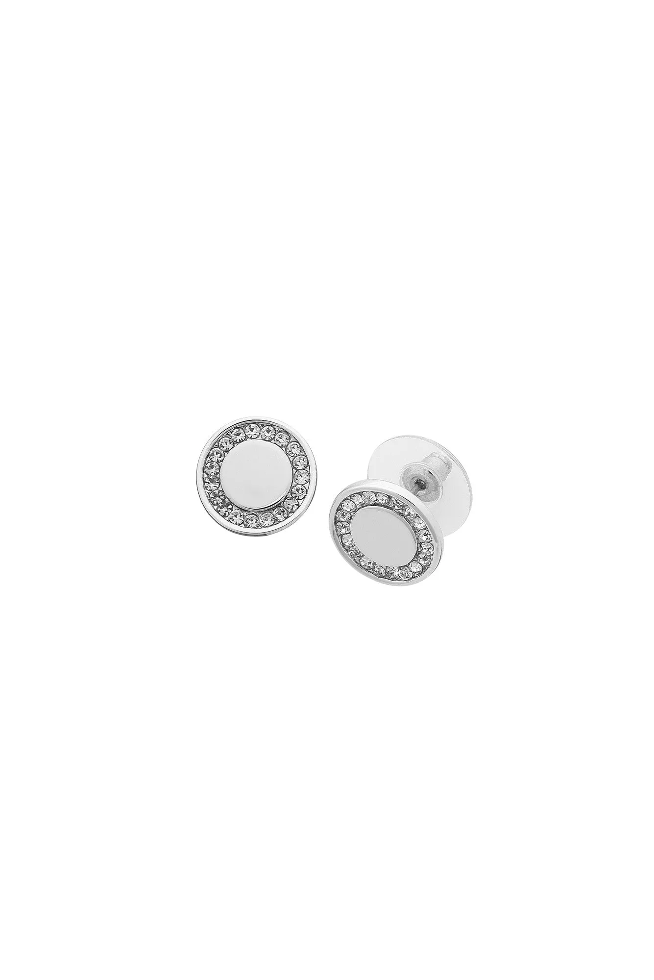 Diana Silver Diamante Stud Earrings sold by Blue Bungalow