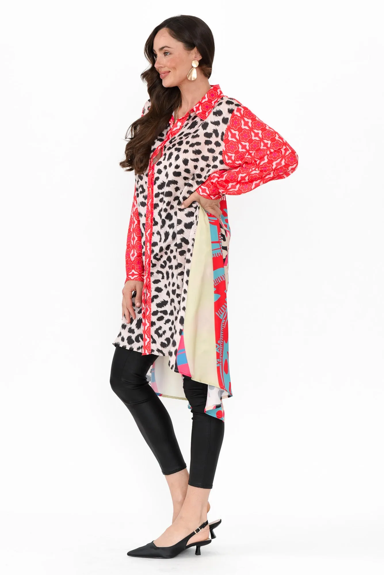 Samantha Pink Leopard Tunic sold by Blue Bungalow product image thumbnail 4