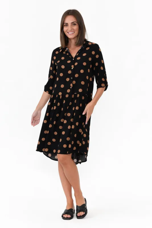 Surrey Black Spot Shirt Dress sold by Blue Bungalow