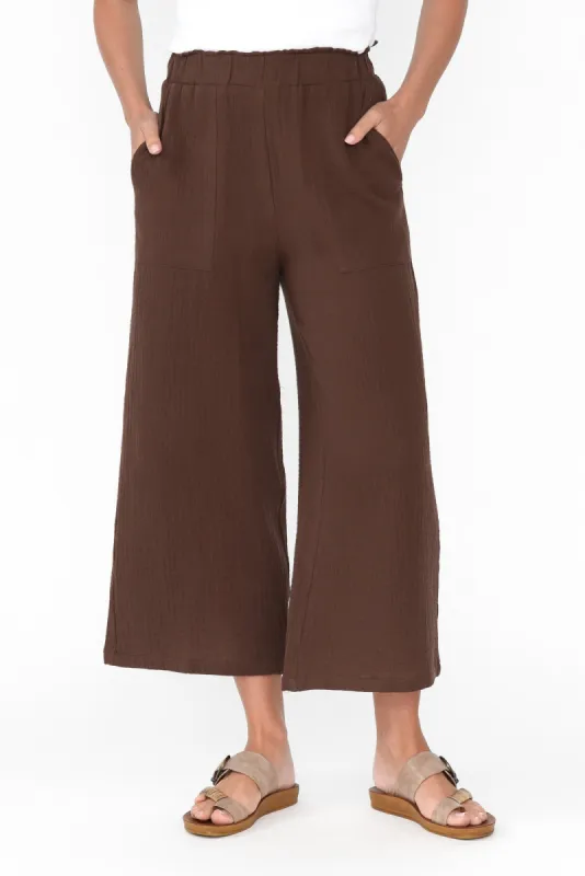 Byron Chocolate Cotton Pocket Pants sold by Blue Bungalow