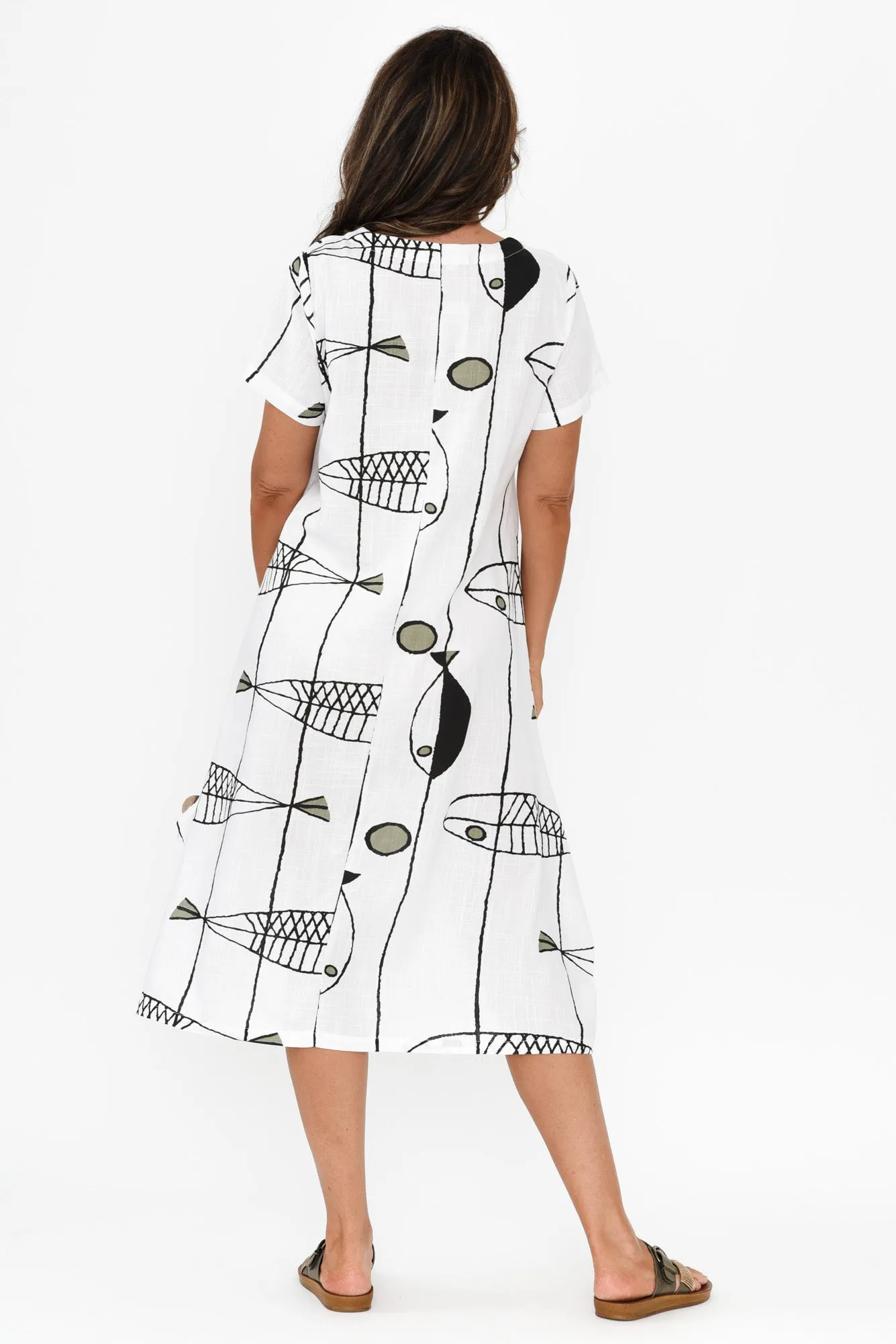 Lula White Sea Linen Cotton Dress sold by Blue Bungalow product image thumbnail 4