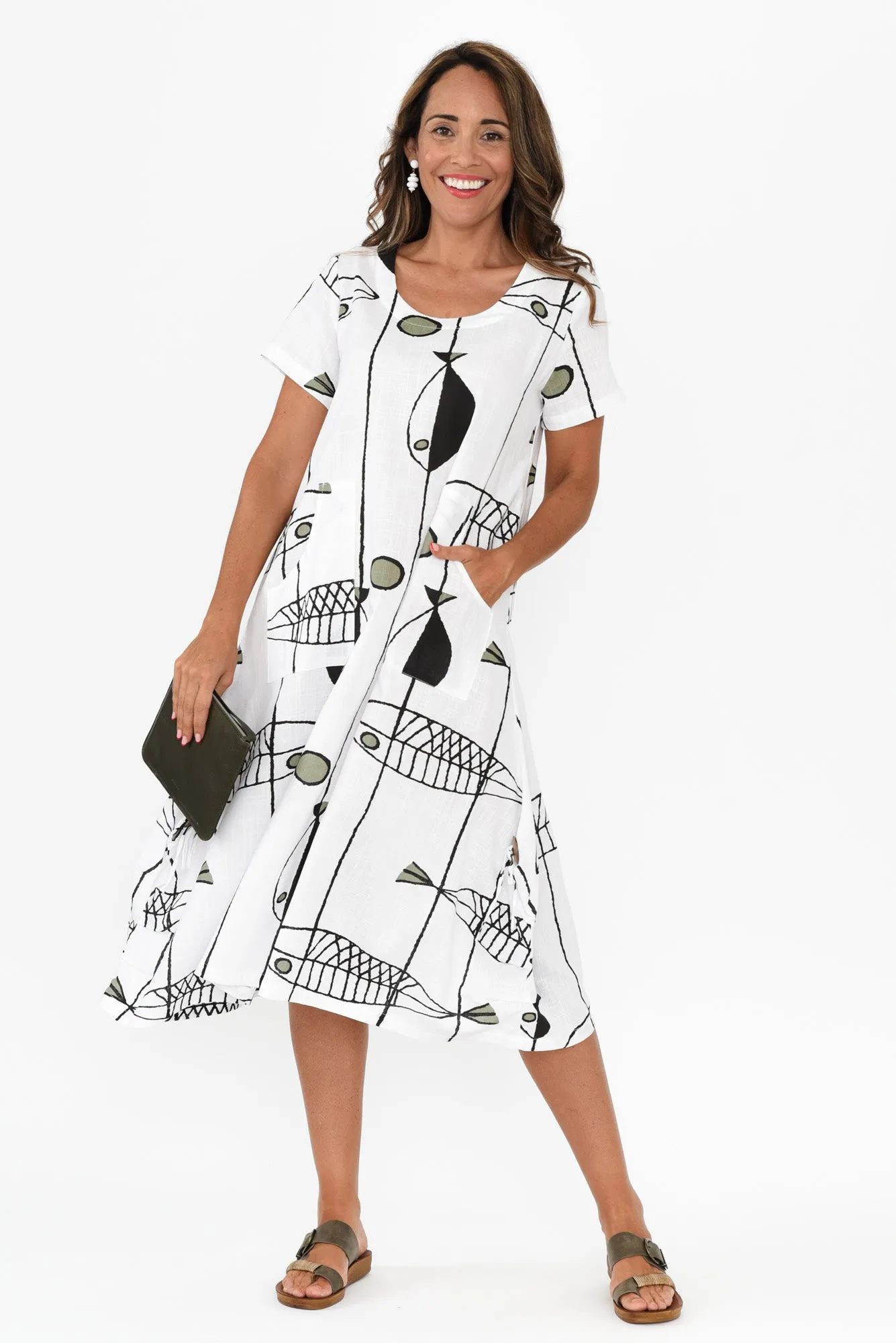 Lula White Sea Linen Cotton Dress sold by Blue Bungalow product image thumbnail 2