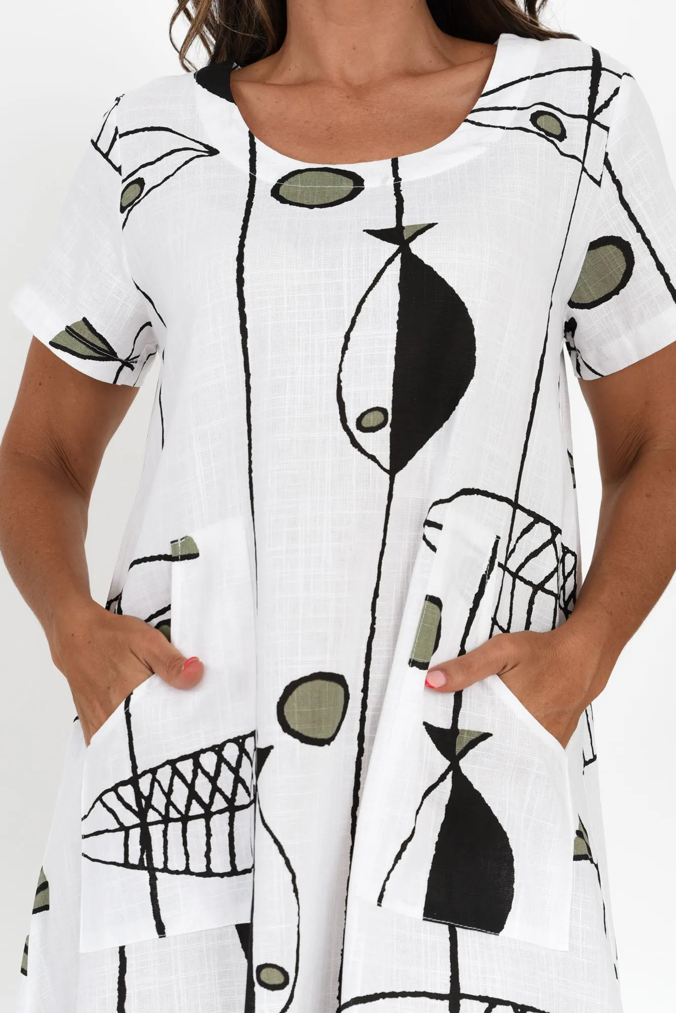 Lula White Sea Linen Cotton Dress sold by Blue Bungalow product image thumbnail 5