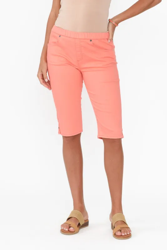 Tora Peach Stretch Shorts sold by Blue Bungalow