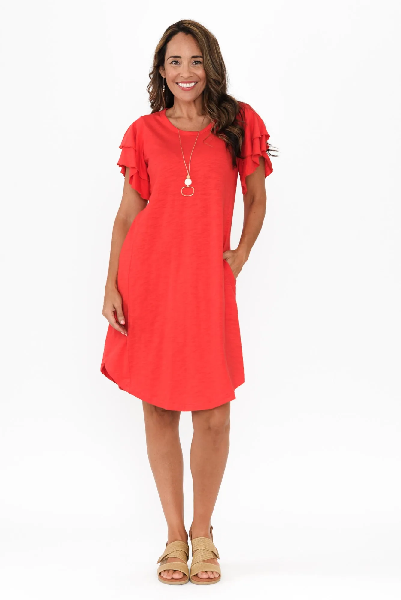 Sydney Red Cotton Tee Dress sold by Blue Bungalow product image thumbnail 2