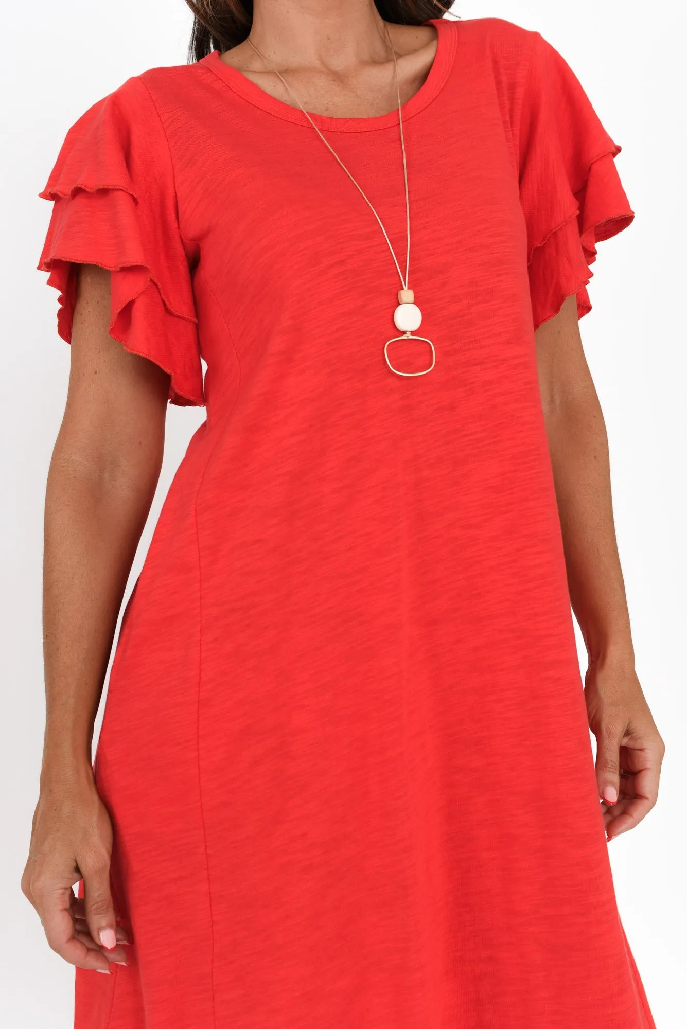Sydney Red Cotton Tee Dress sold by Blue Bungalow product image thumbnail 5
