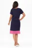 Elwood Navy Splice Linen Blend Dress sold by Blue Bungalow