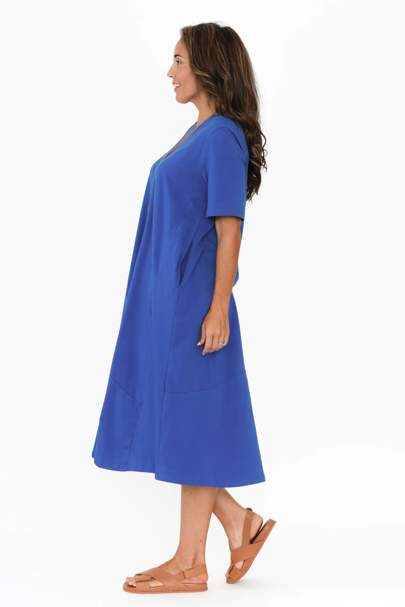 Bronte Cobalt Cotton Tee Dress sold by Blue Bungalow product image thumbnail 3